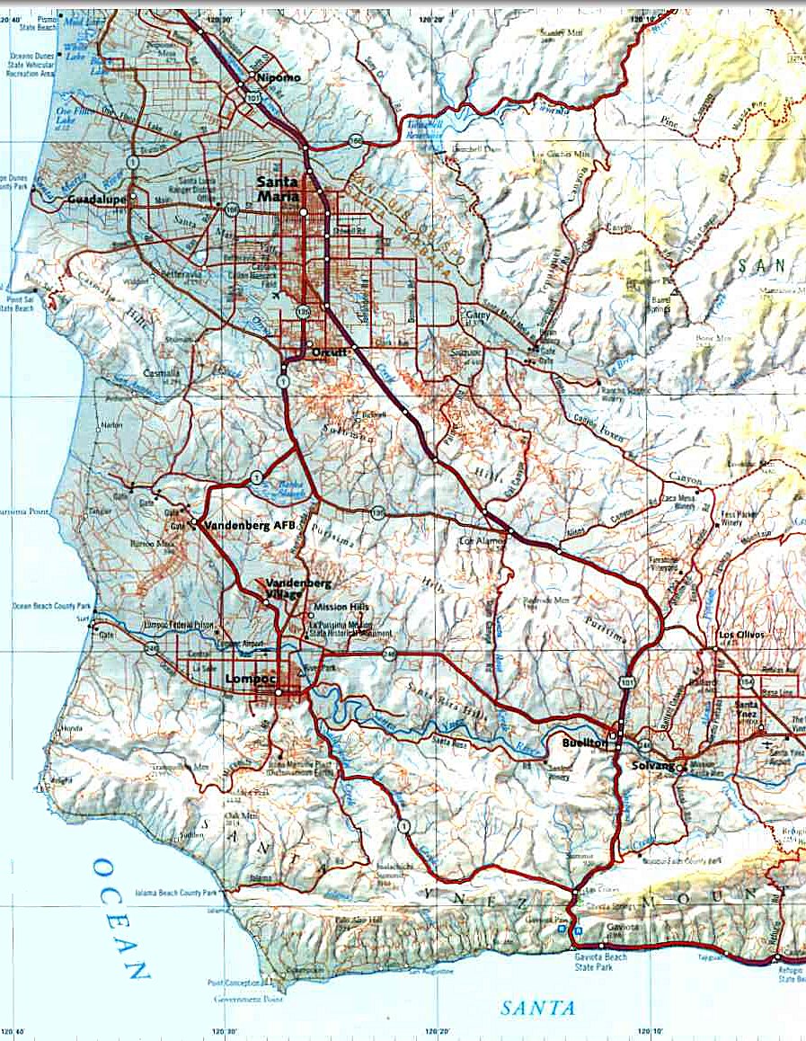 North Santa Barbara County Map